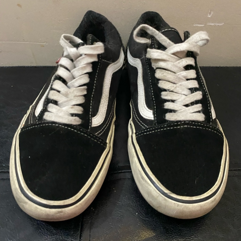 Vans Black and White Low-Top Skate Sneakers